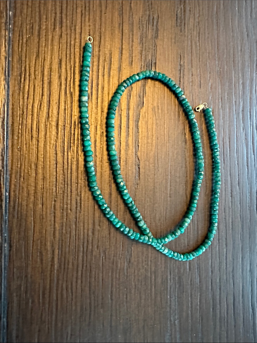 Raw emerald Beaded Necklace